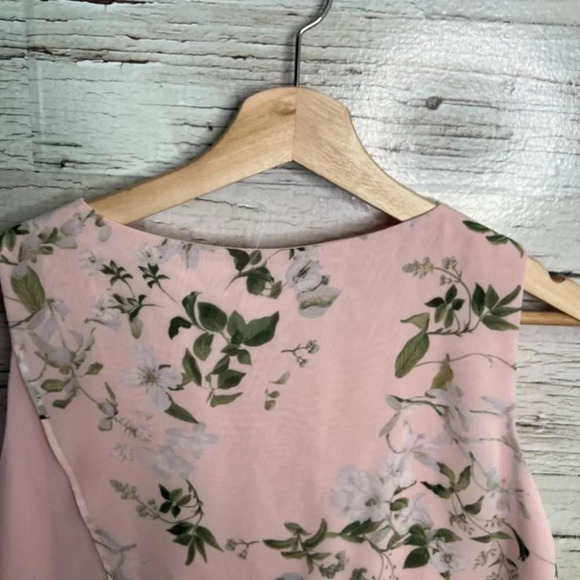 Calvin Klein  pink floral blouse top sleeveless size small - Picture 5 of 8